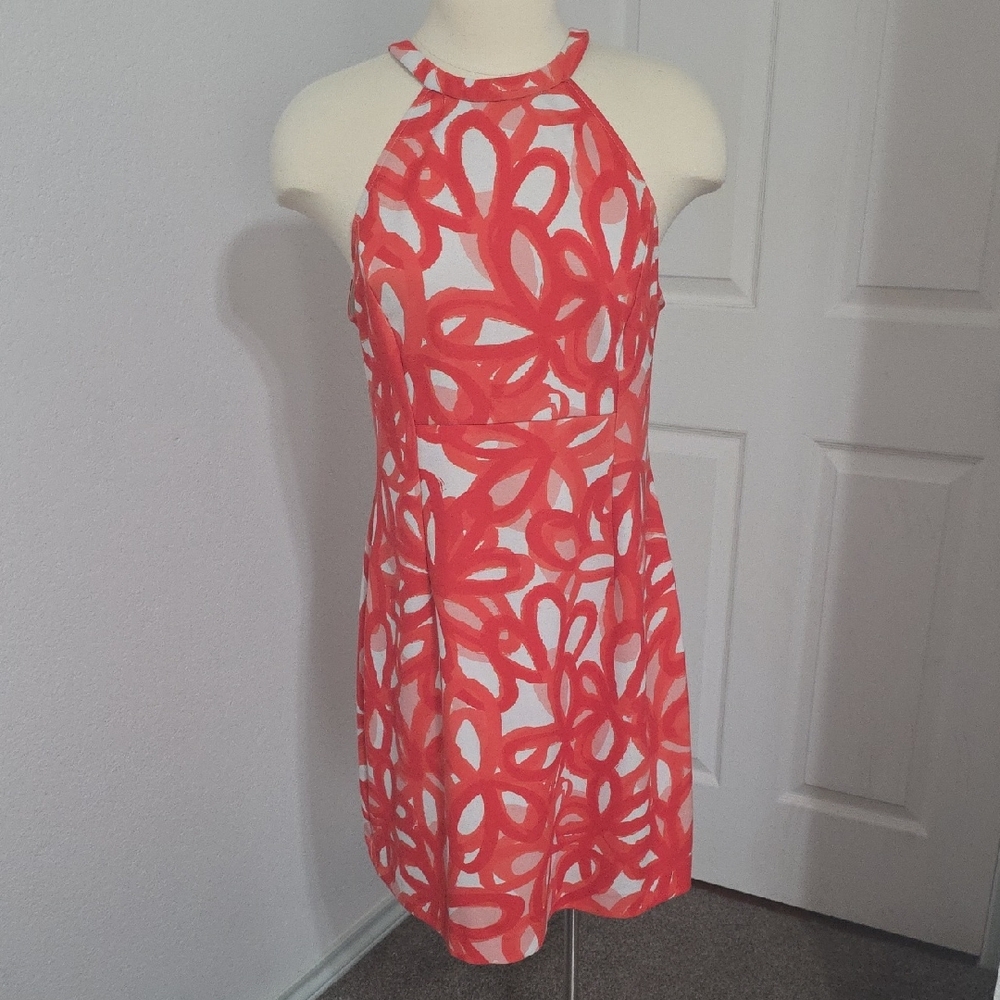 Trina Turk Coral Floral Print Dress